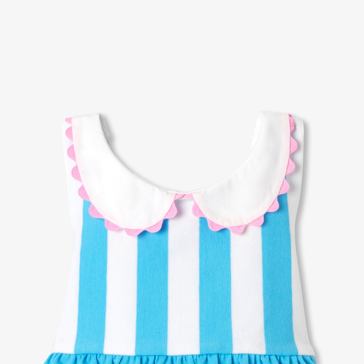 Baby girl sleeveless jersey dress - blanc/bleu