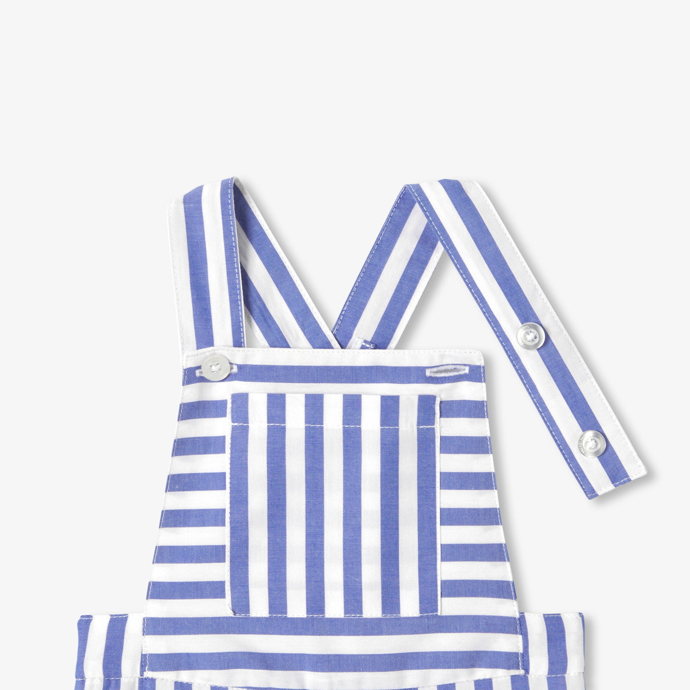 Baby boy striped Oxford dungaree shorts - blanc/bleu