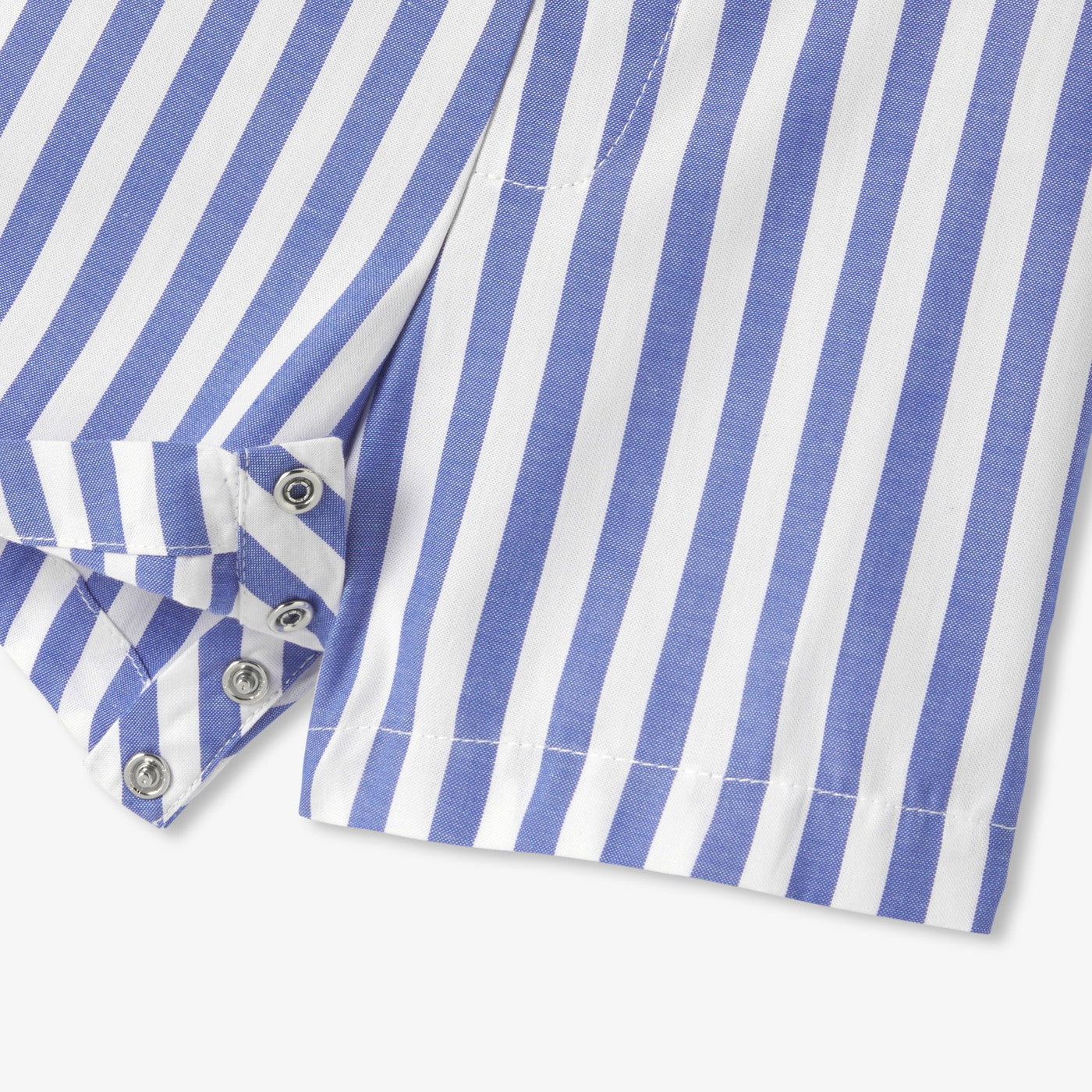 Baby boy striped Oxford dungaree shorts - blanc/bleu