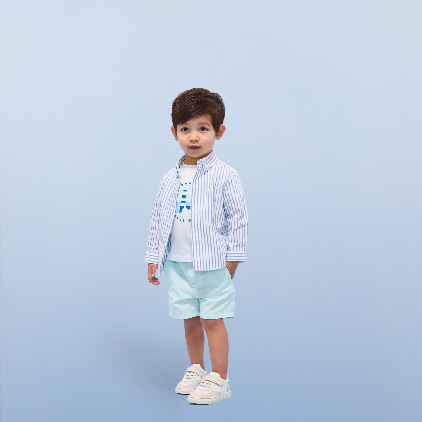 Baby boy twill shorts - vert pale