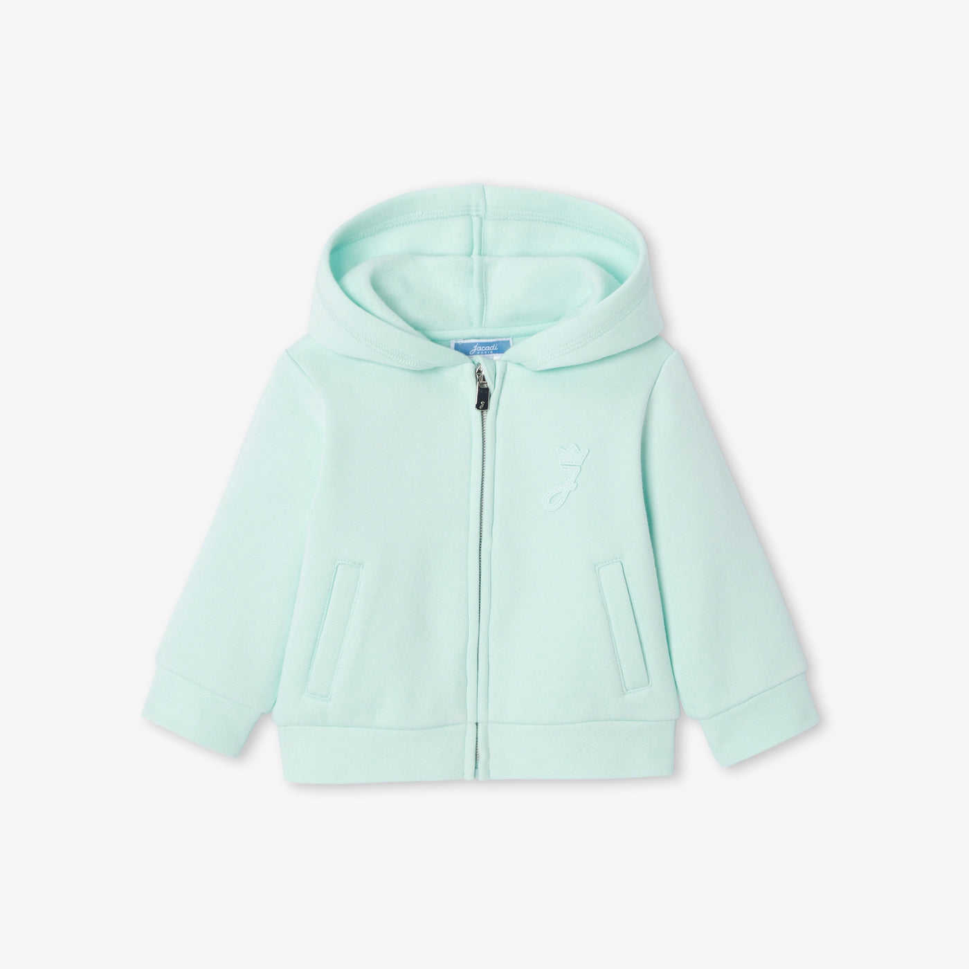 Baby zip-up fleece sweatshirt - vert pale