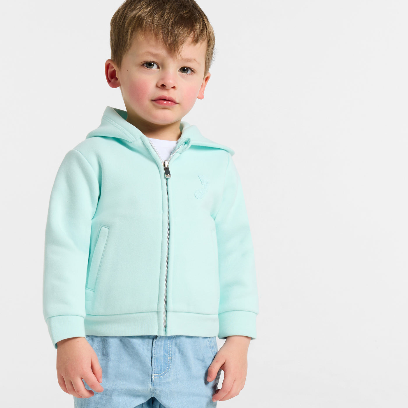 Baby zip-up fleece sweatshirt - vert pale
