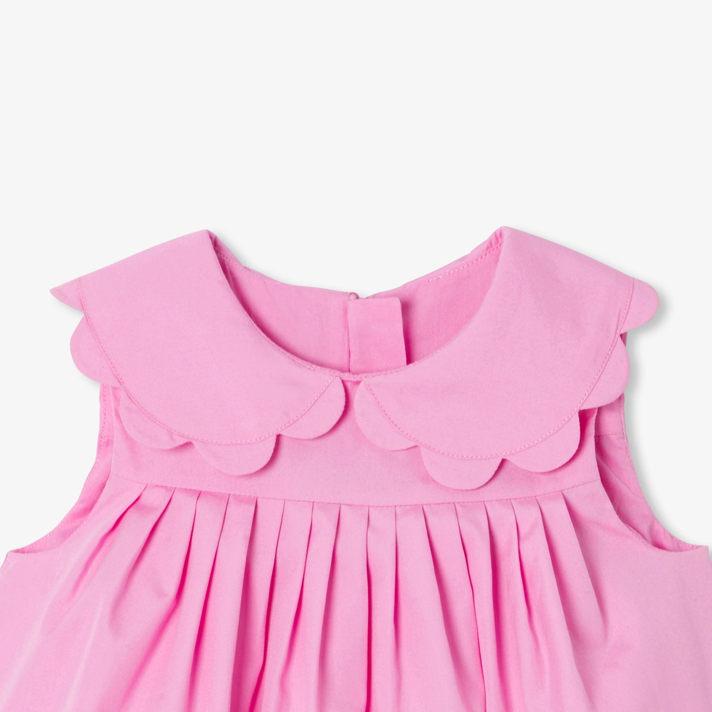Baby girl's formal dress in cotton poplin - rose moyen