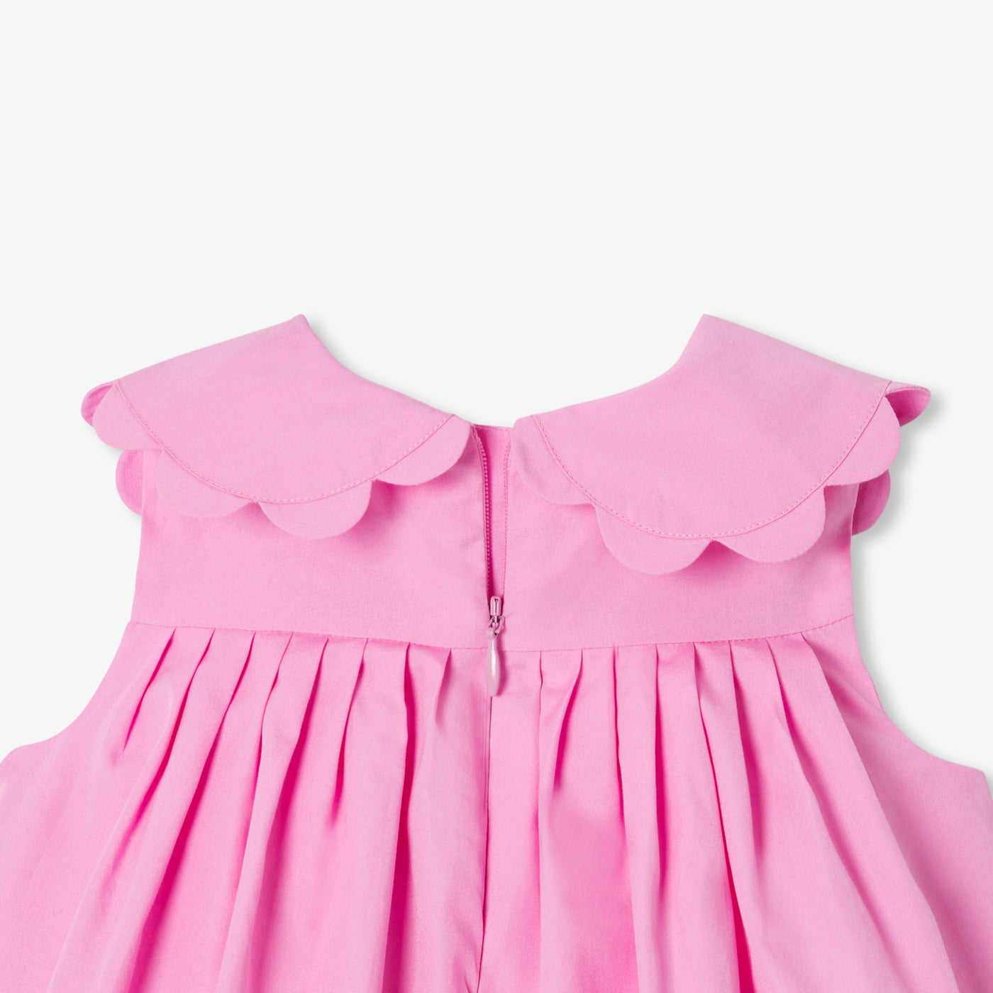 Baby girl's formal dress in cotton poplin - rose moyen