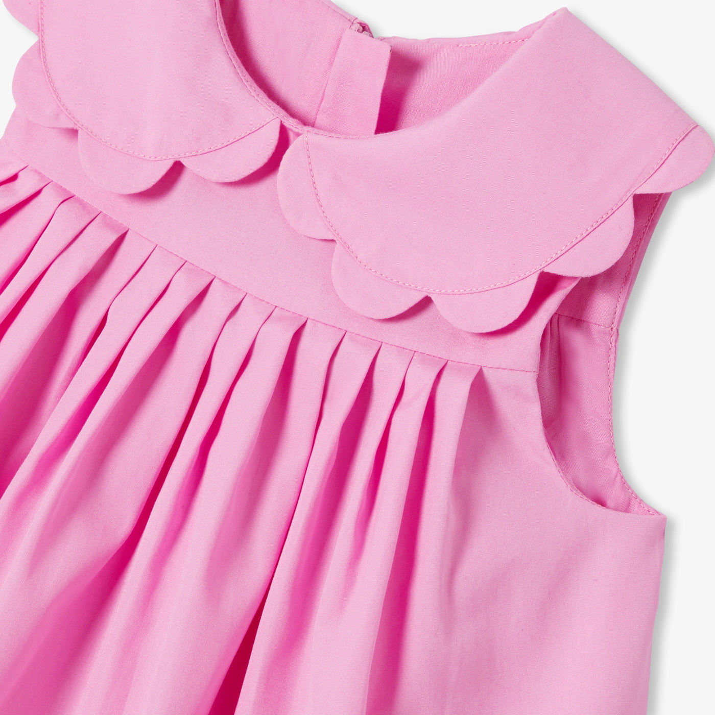 Baby girl's formal dress in cotton poplin - rose moyen