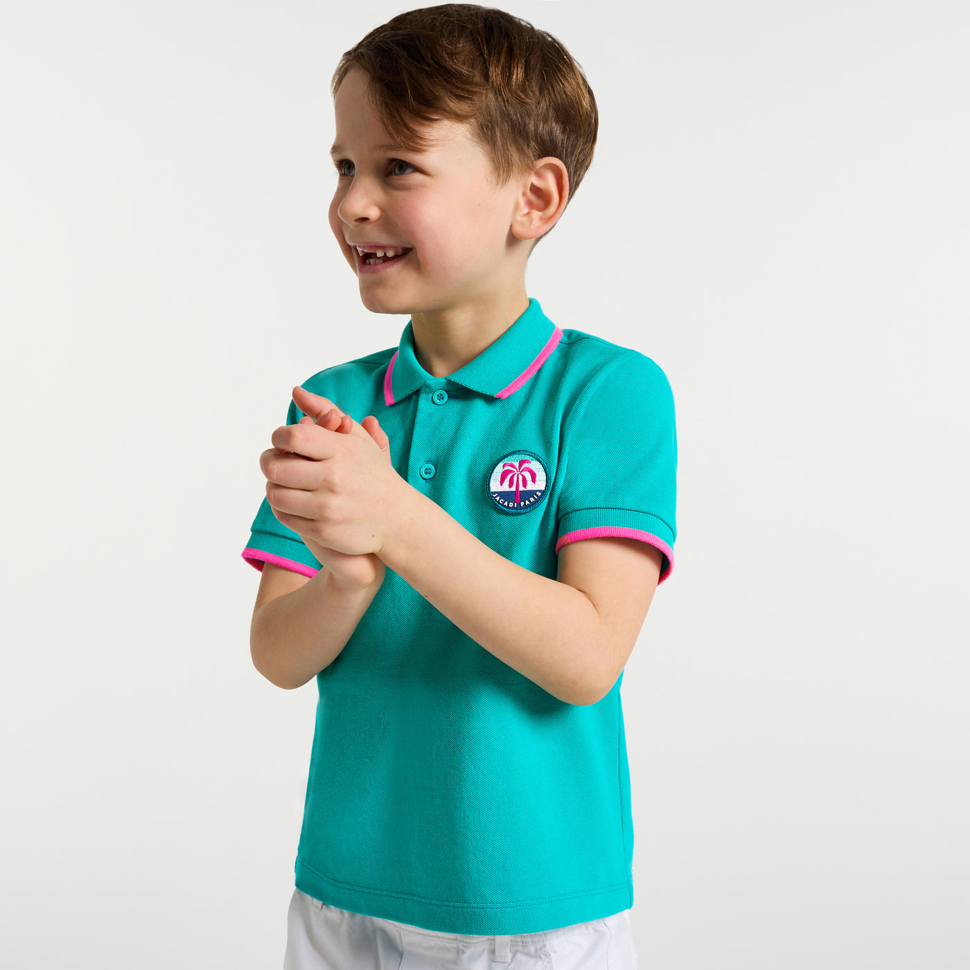 Child cotton polo shirt - vert emeraude