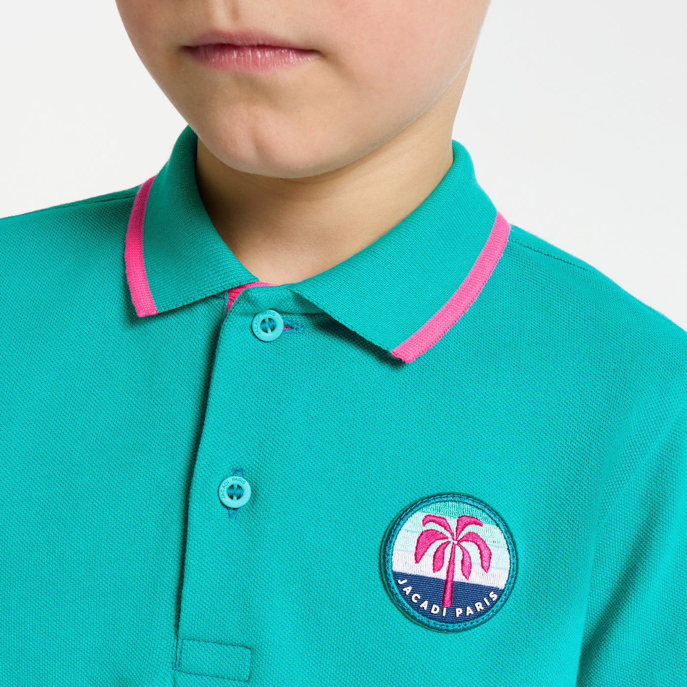 Child cotton polo shirt - vert emeraude