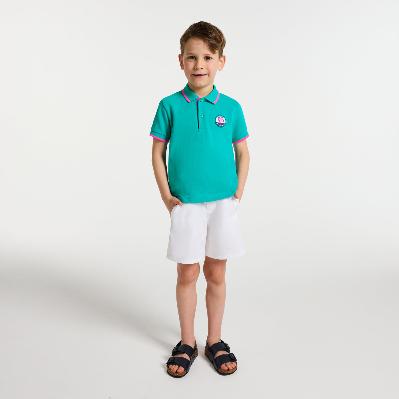 Child cotton polo shirt - vert emeraude