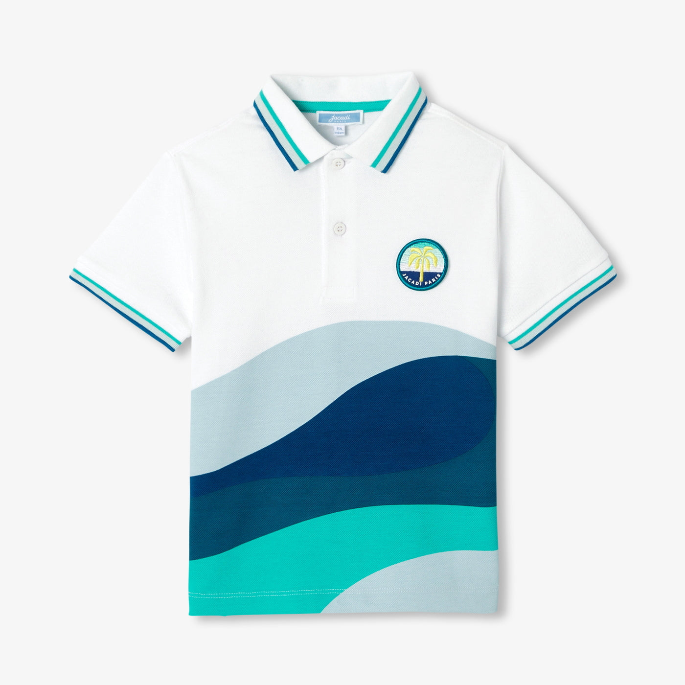 Child cotton polo shirt - blanc/multico