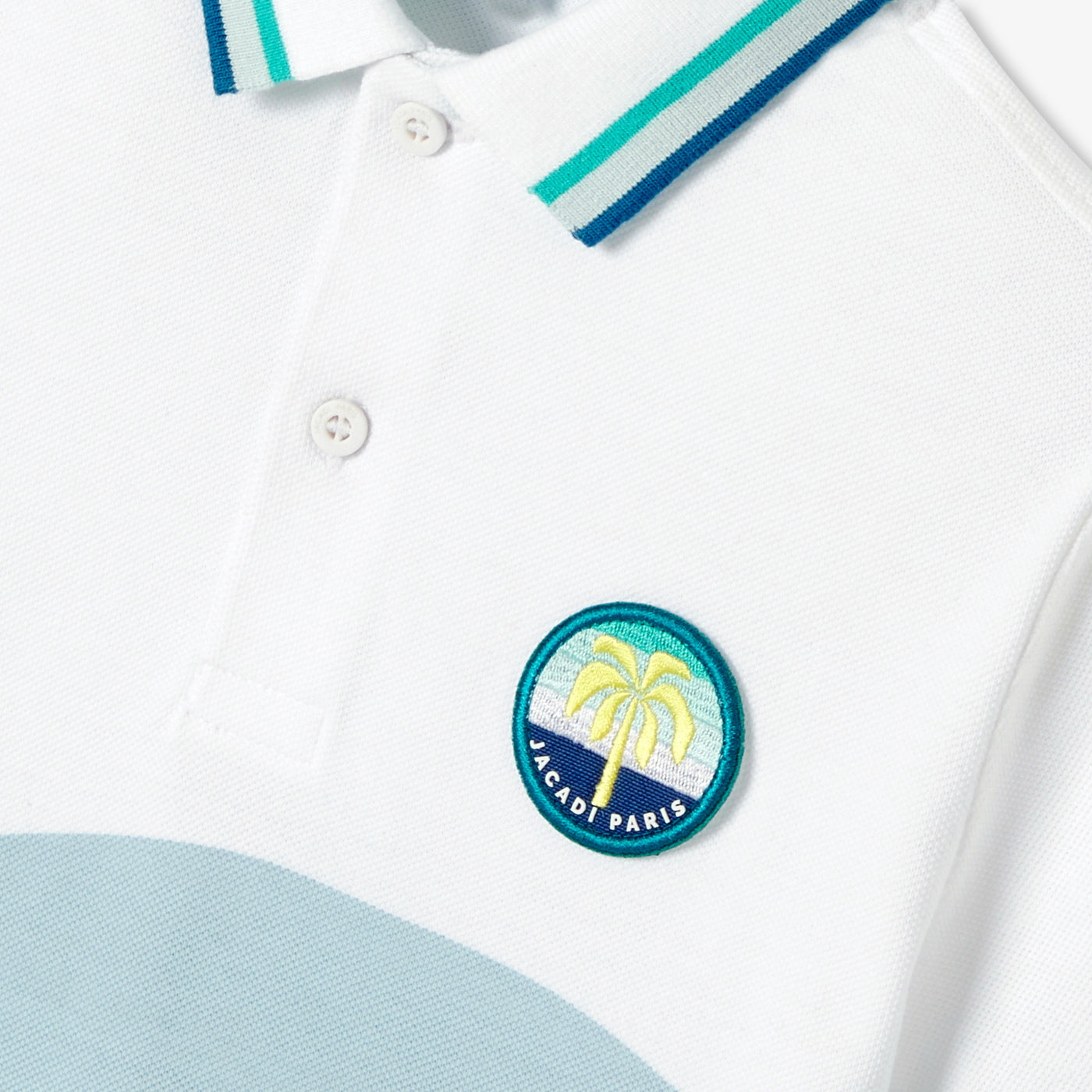 Child cotton polo shirt - blanc/multico