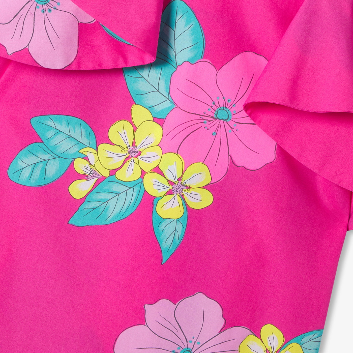 Girl floral print poplin dress - rose bubble