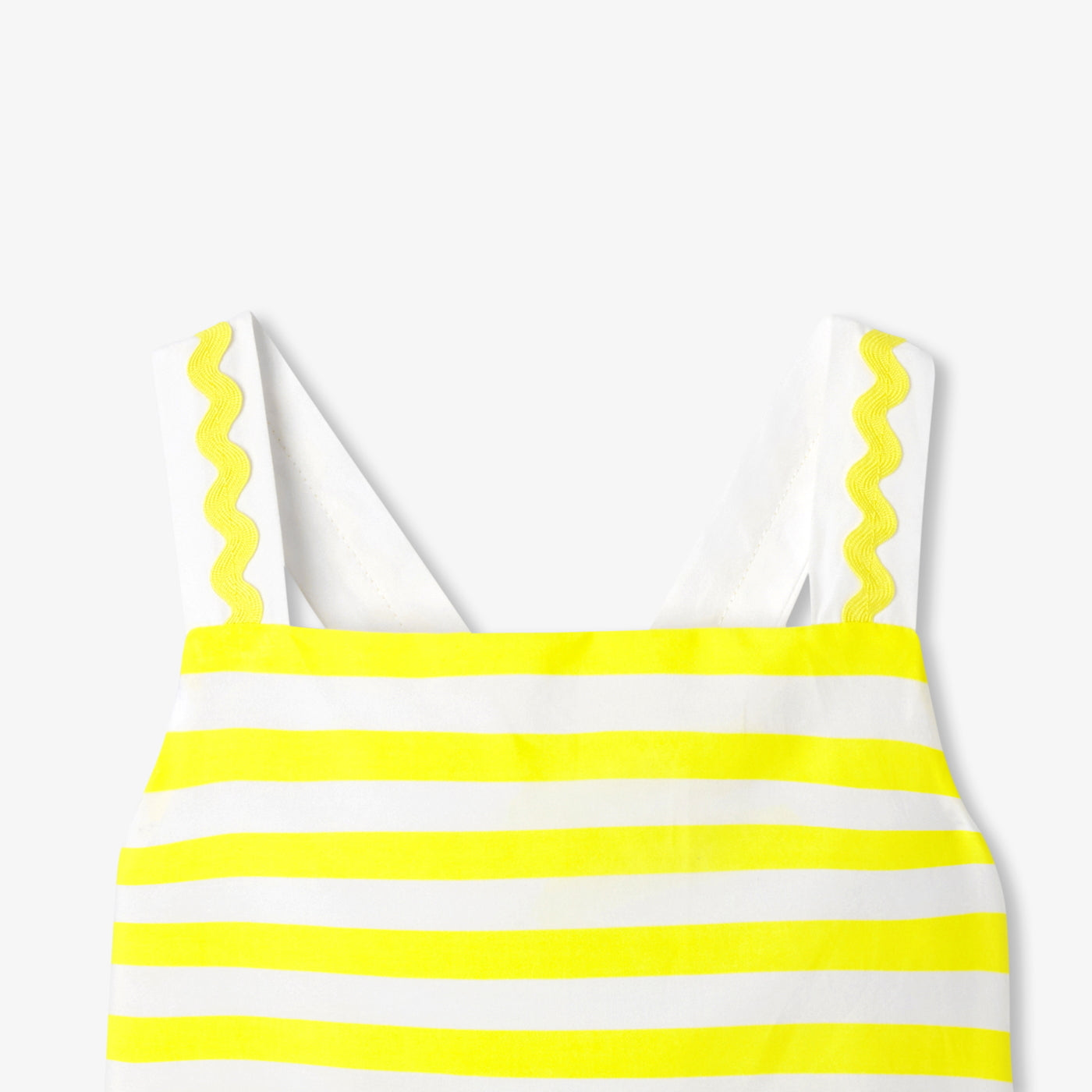 Girl striped poplin dress - jaune/blanc