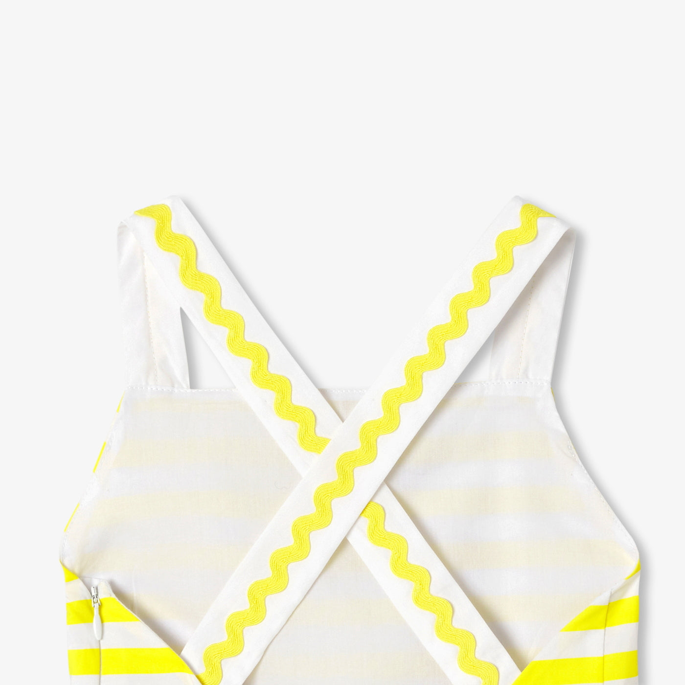 Girl striped poplin dress - jaune/blanc