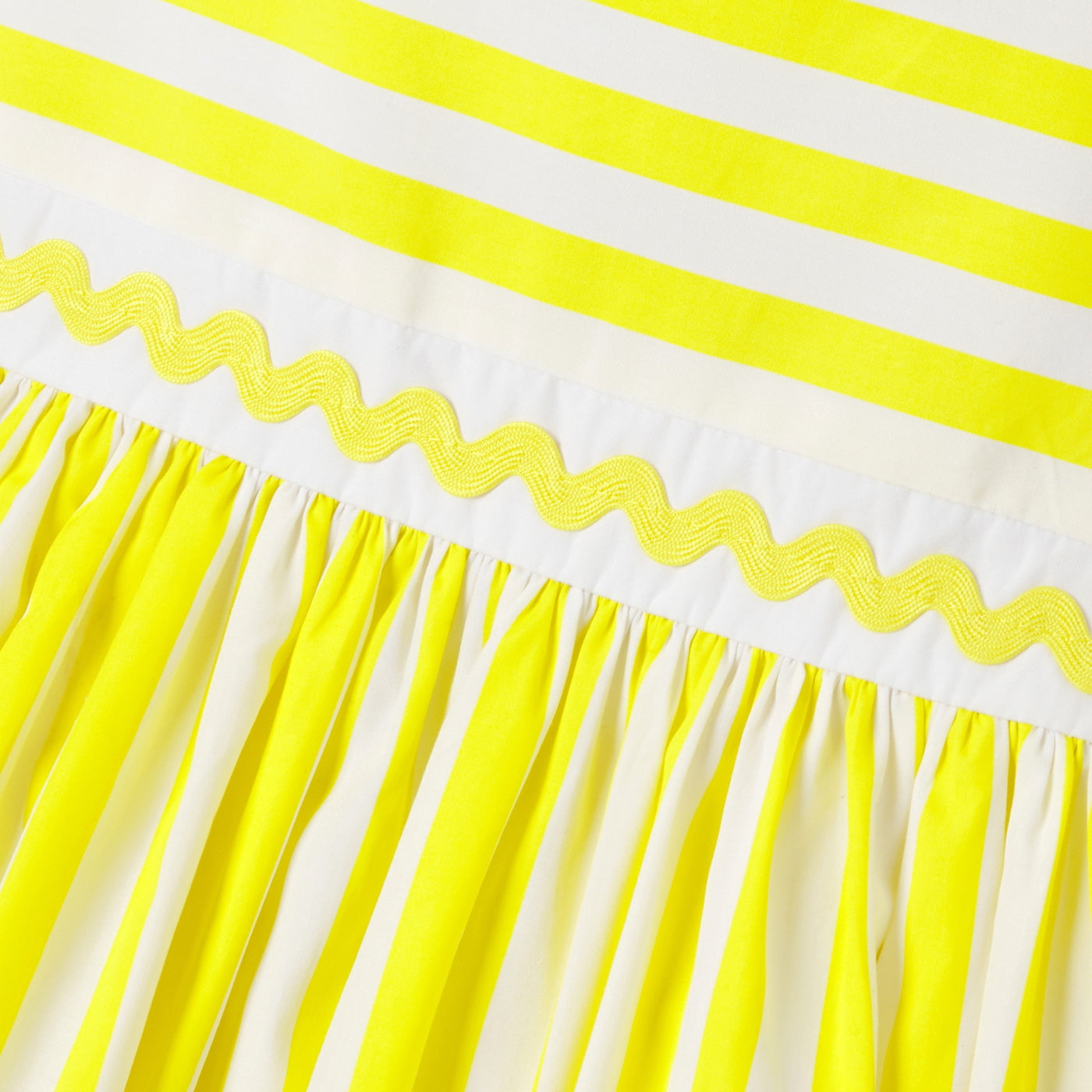 Girl striped poplin dress - jaune/blanc
