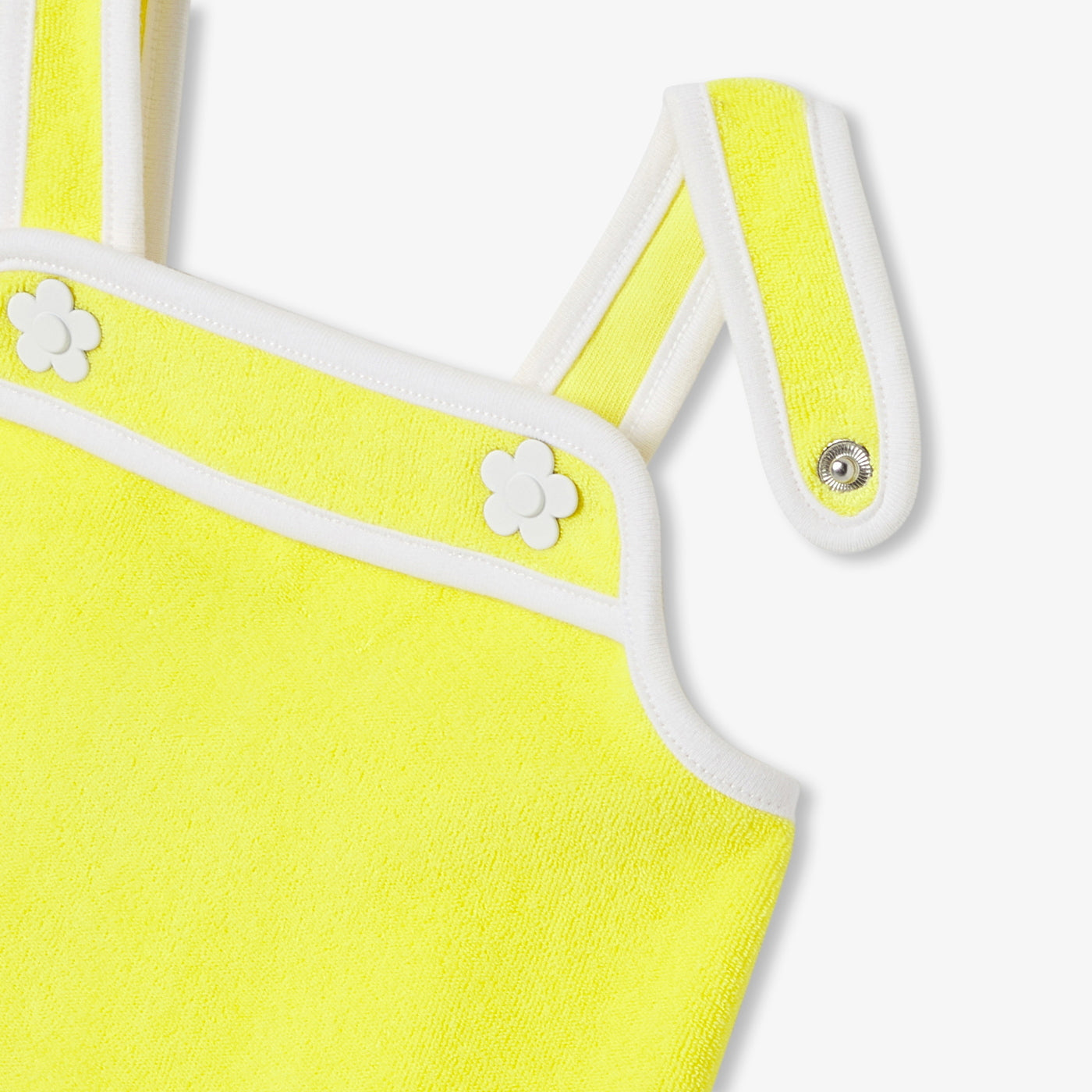Baby girl sleeveless dress in terry cotton - jaune soleil