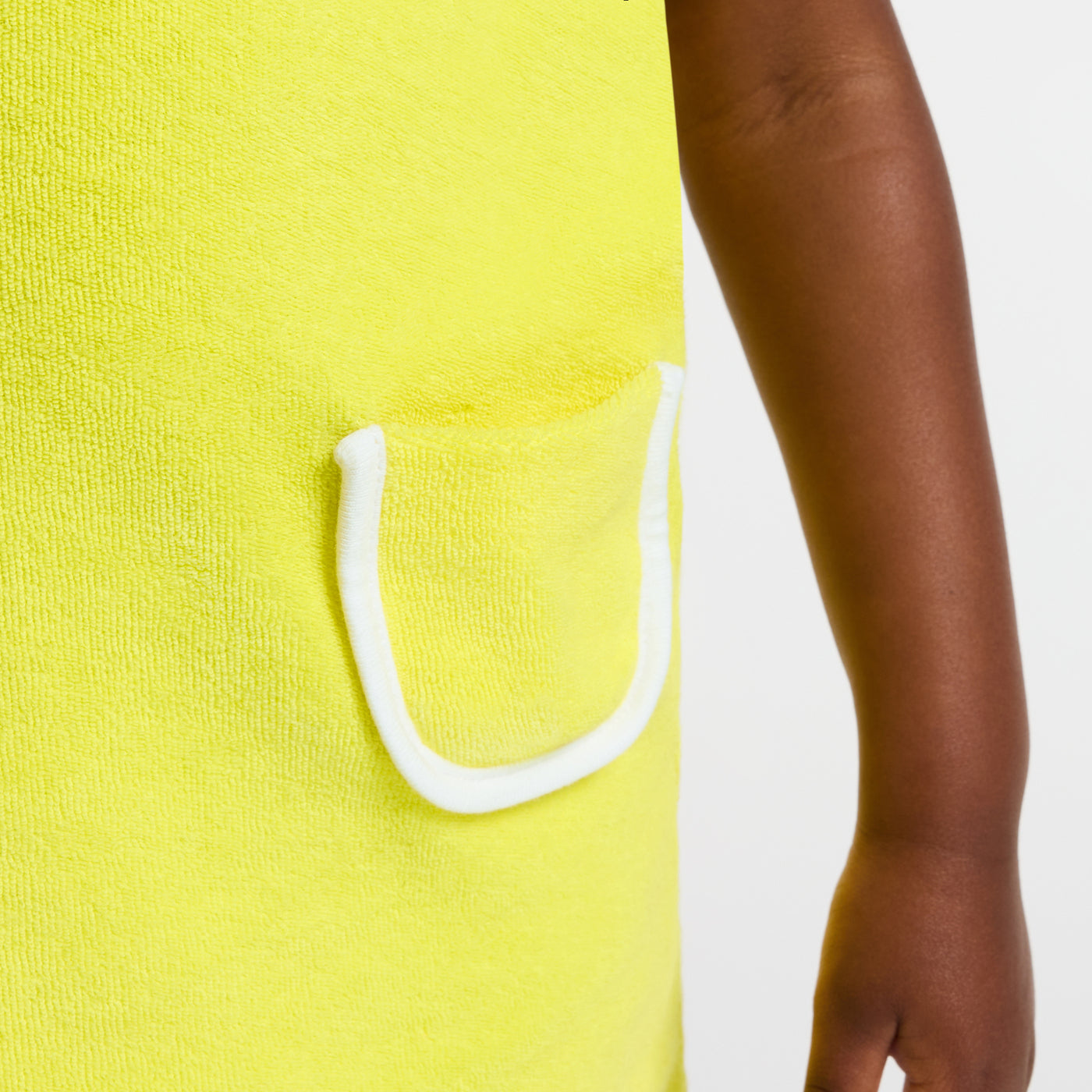 Baby girl sleeveless dress in terry cotton - jaune soleil
