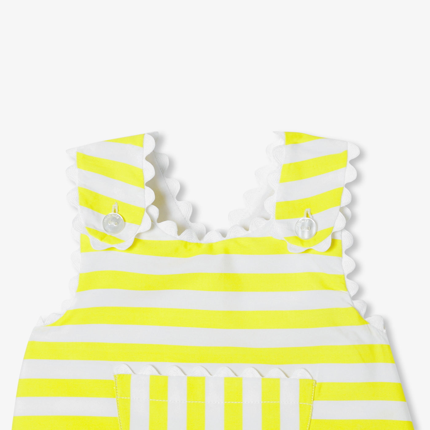 Baby girl striped cotton shorts set - blanc/jaune