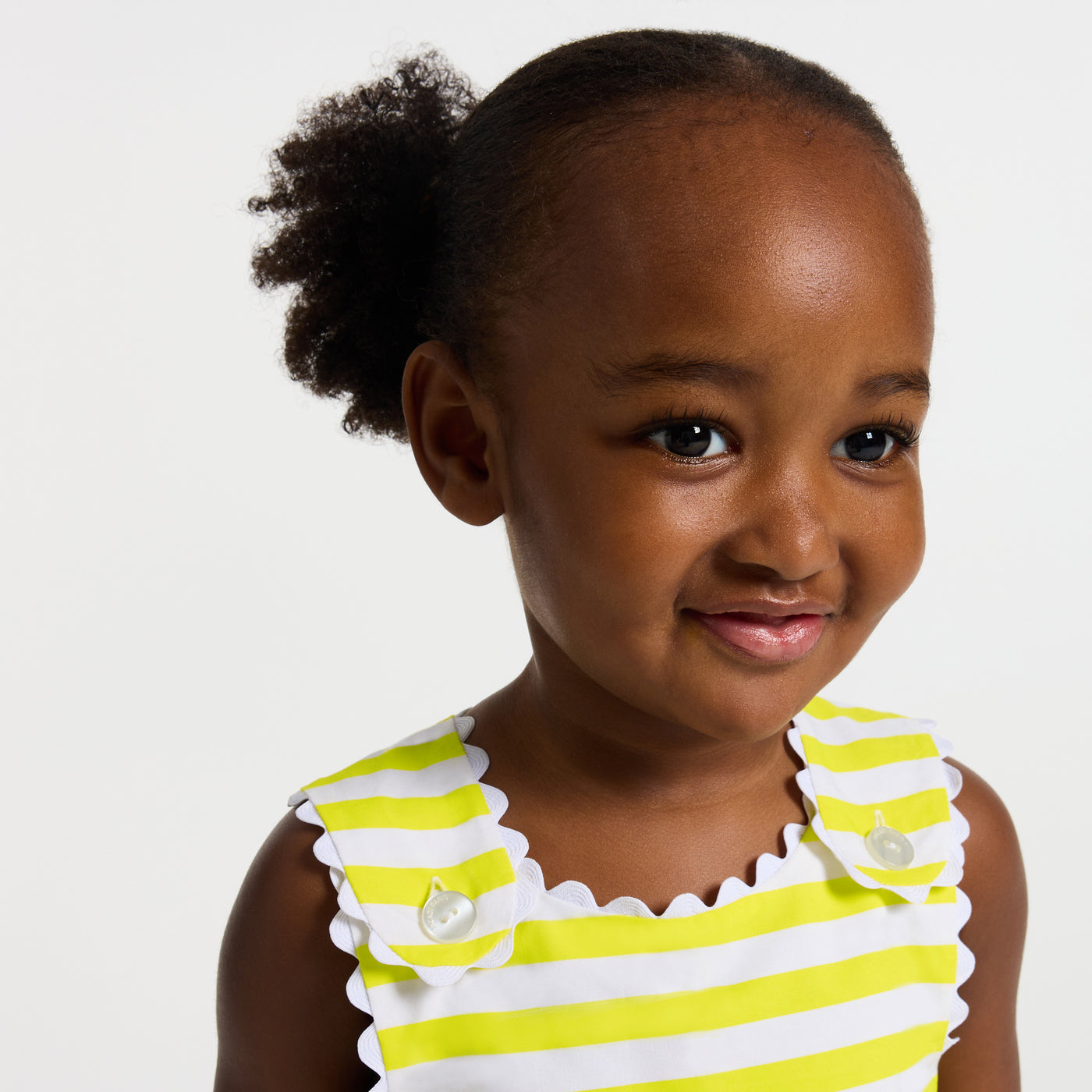 Baby girl striped cotton shorts set - blanc/jaune
