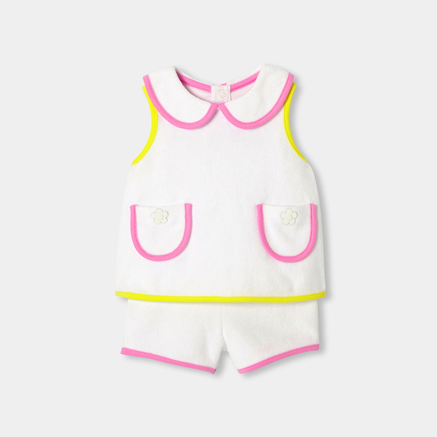 Baby girl terry cloth shorts set - blanc jacadi