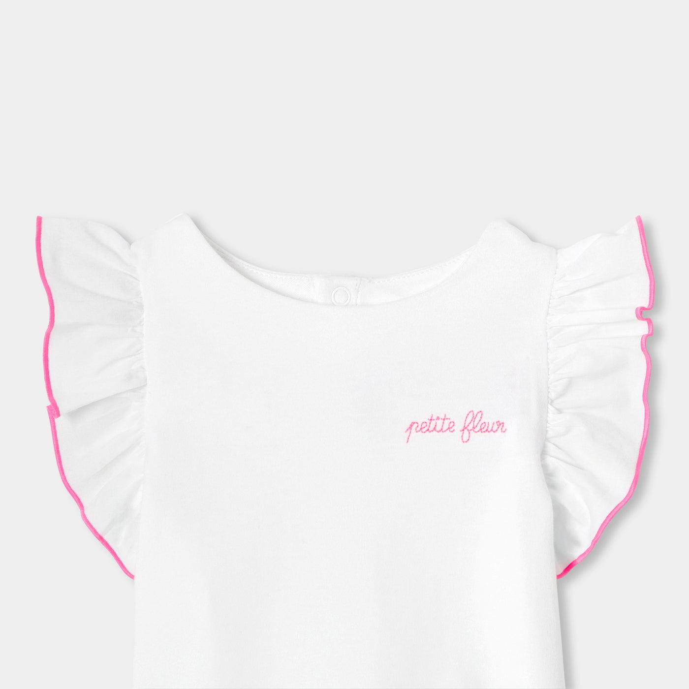 Baby girl interlock cotton T-shirt - blanc jacadi