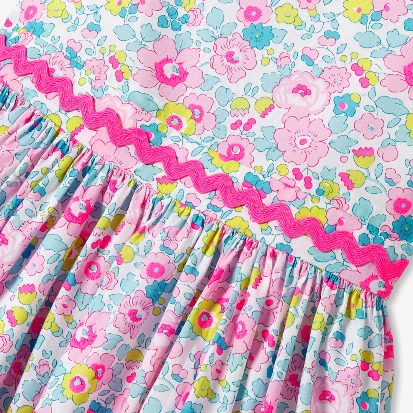 Girl Liberty fabric dress - blanc/multico