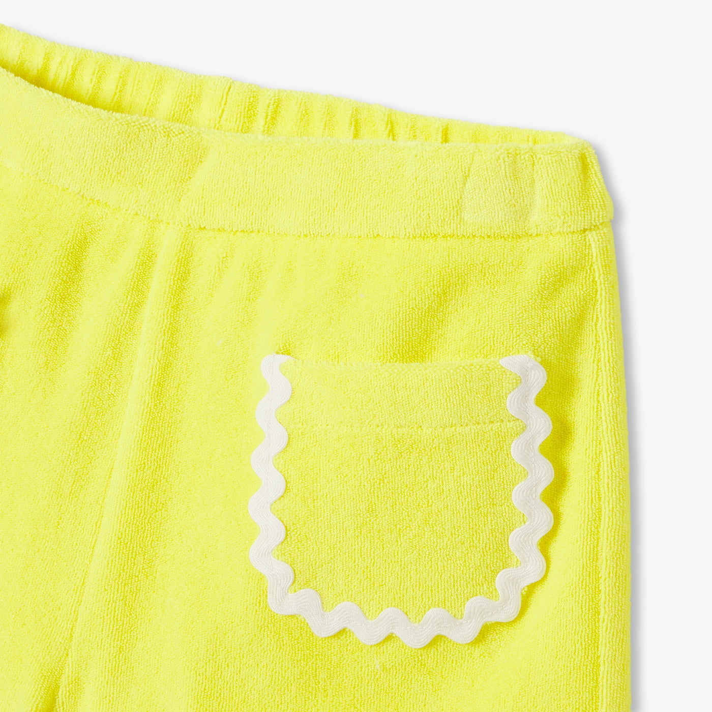Girl French terry cloth shorts - jaune soleil