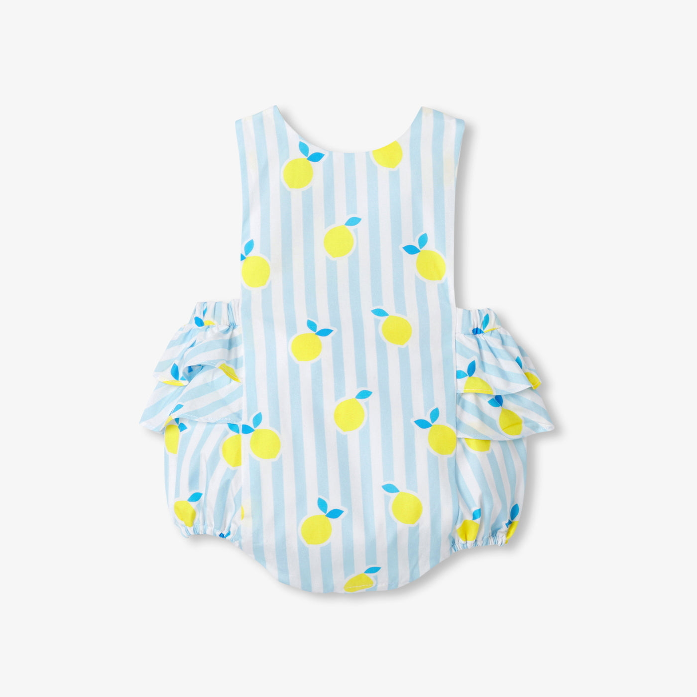 Baby girl poplin romper - blanc/multico