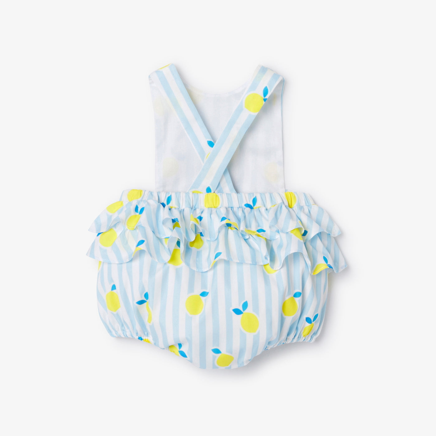 Baby girl poplin romper - blanc/multico