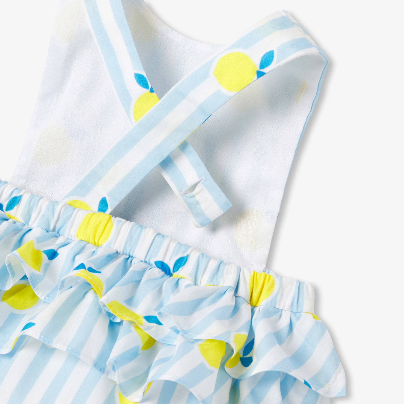 Baby girl poplin romper - blanc/multico