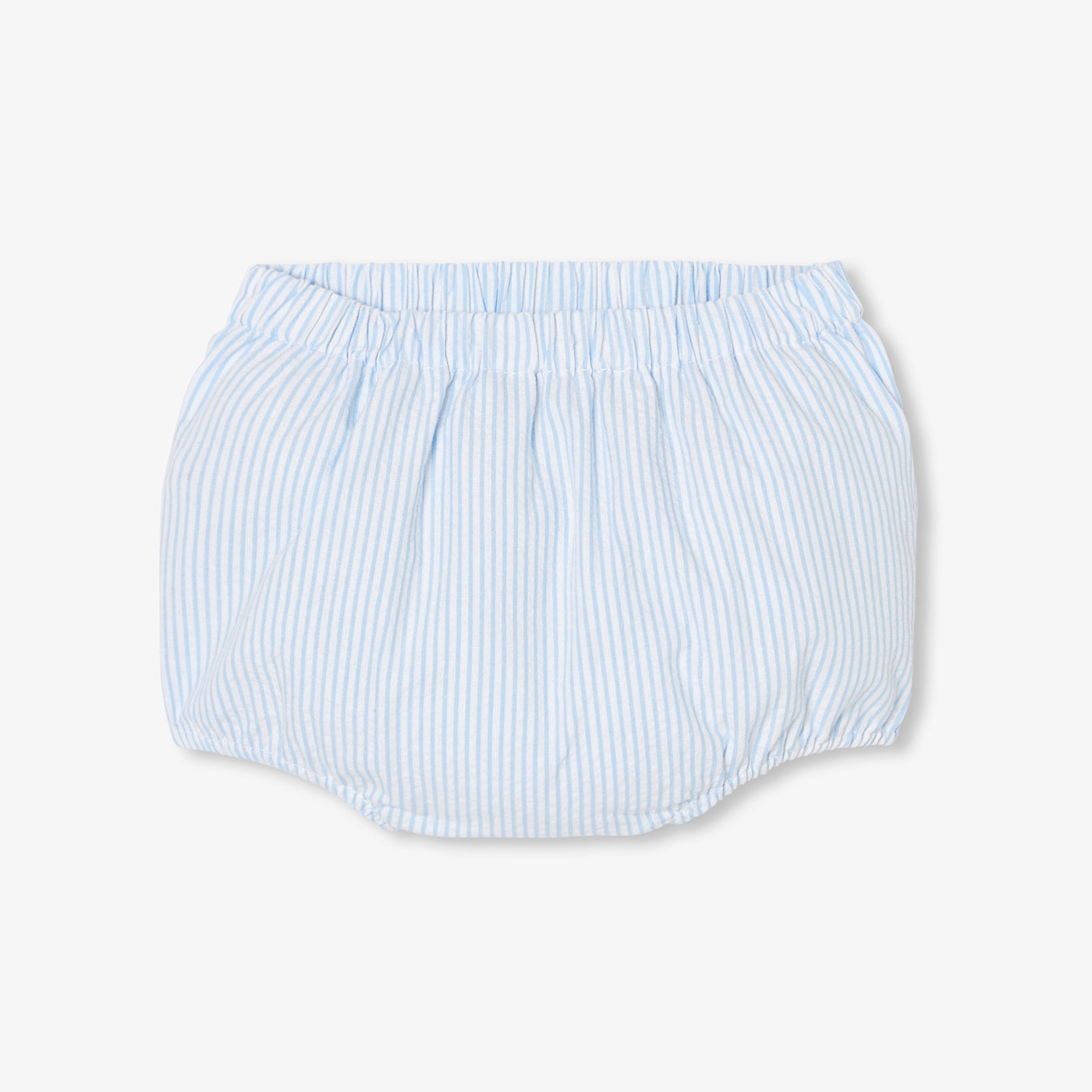 Baby girl outfit in seersucker cotton - blanc/bleu
