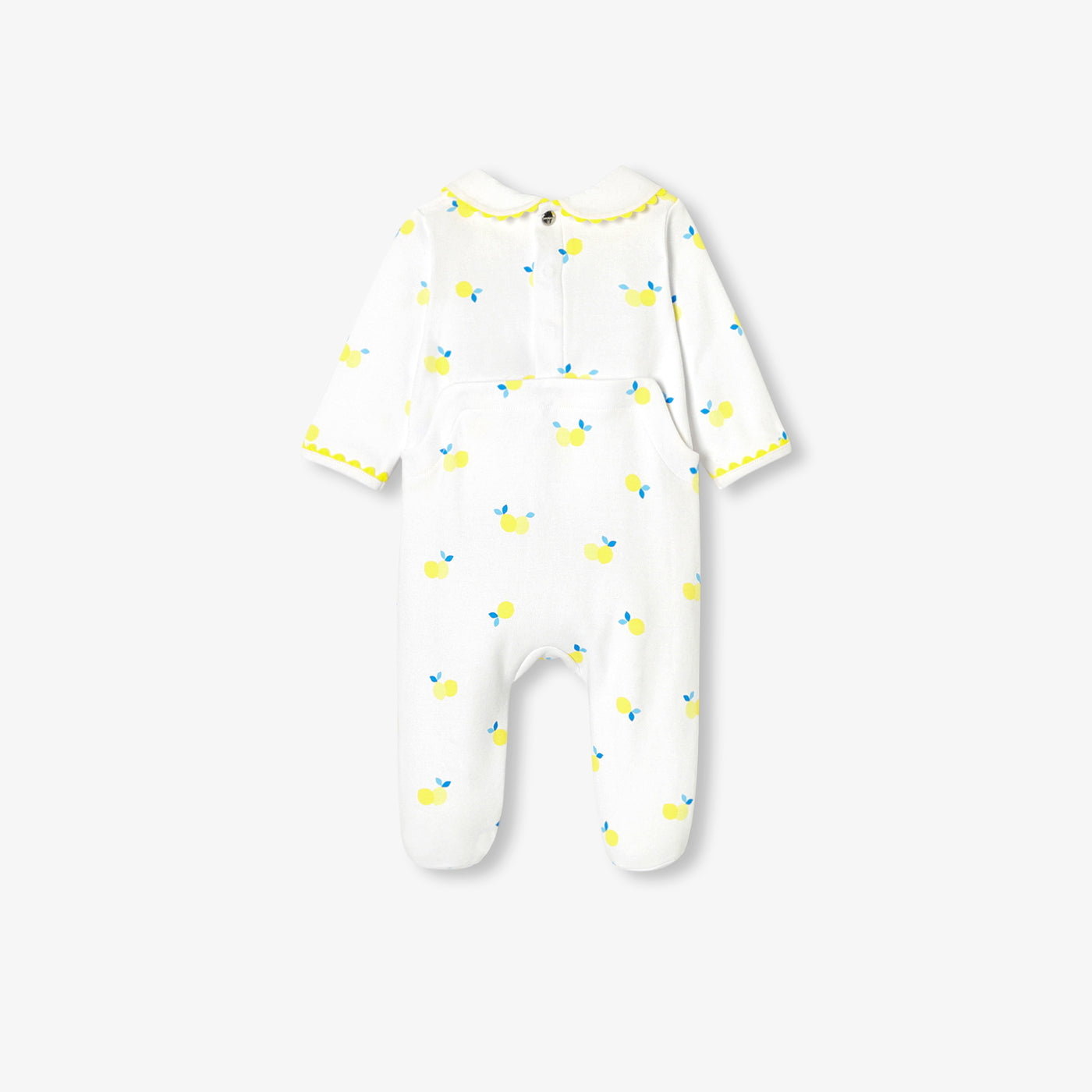 Baby girl pyjamas in interlock cotton - blanc/multico