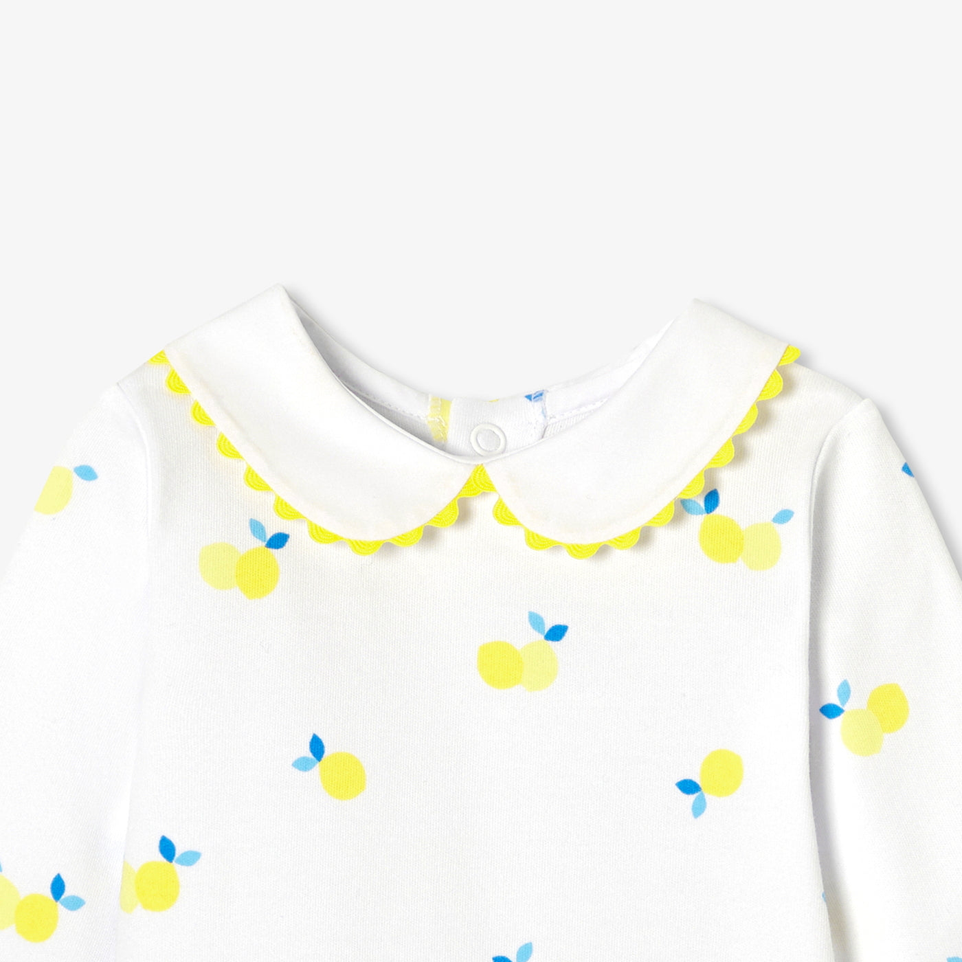 Baby girl pyjamas in interlock cotton - blanc/multico