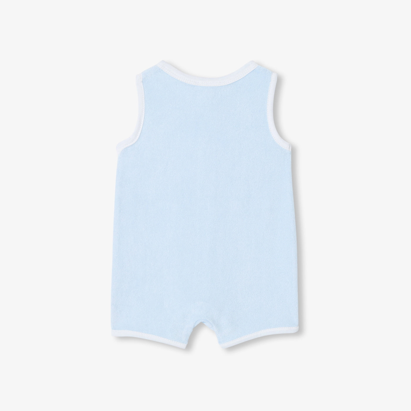 Baby boy French terry romper - bleu pale