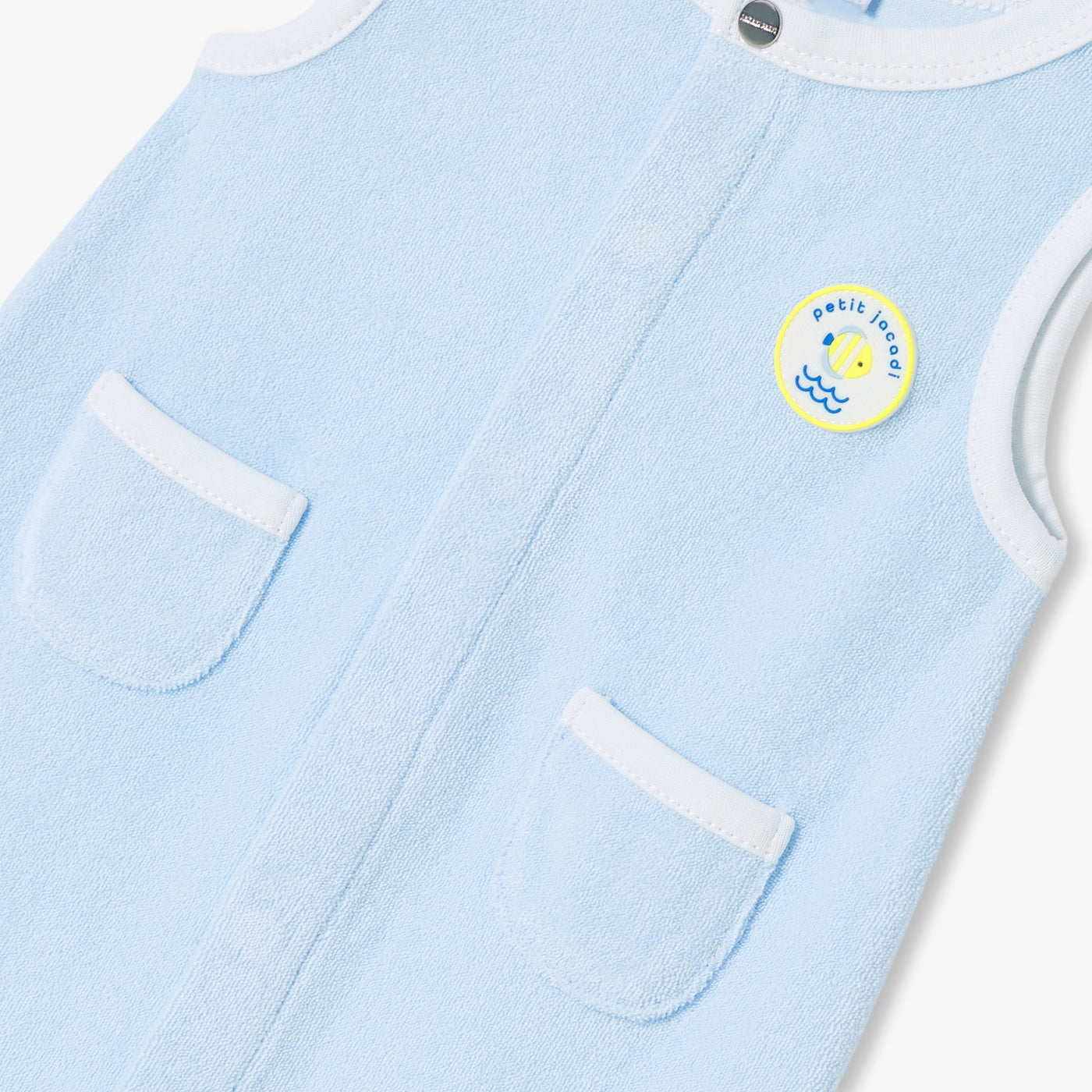Baby boy French terry romper - bleu pale