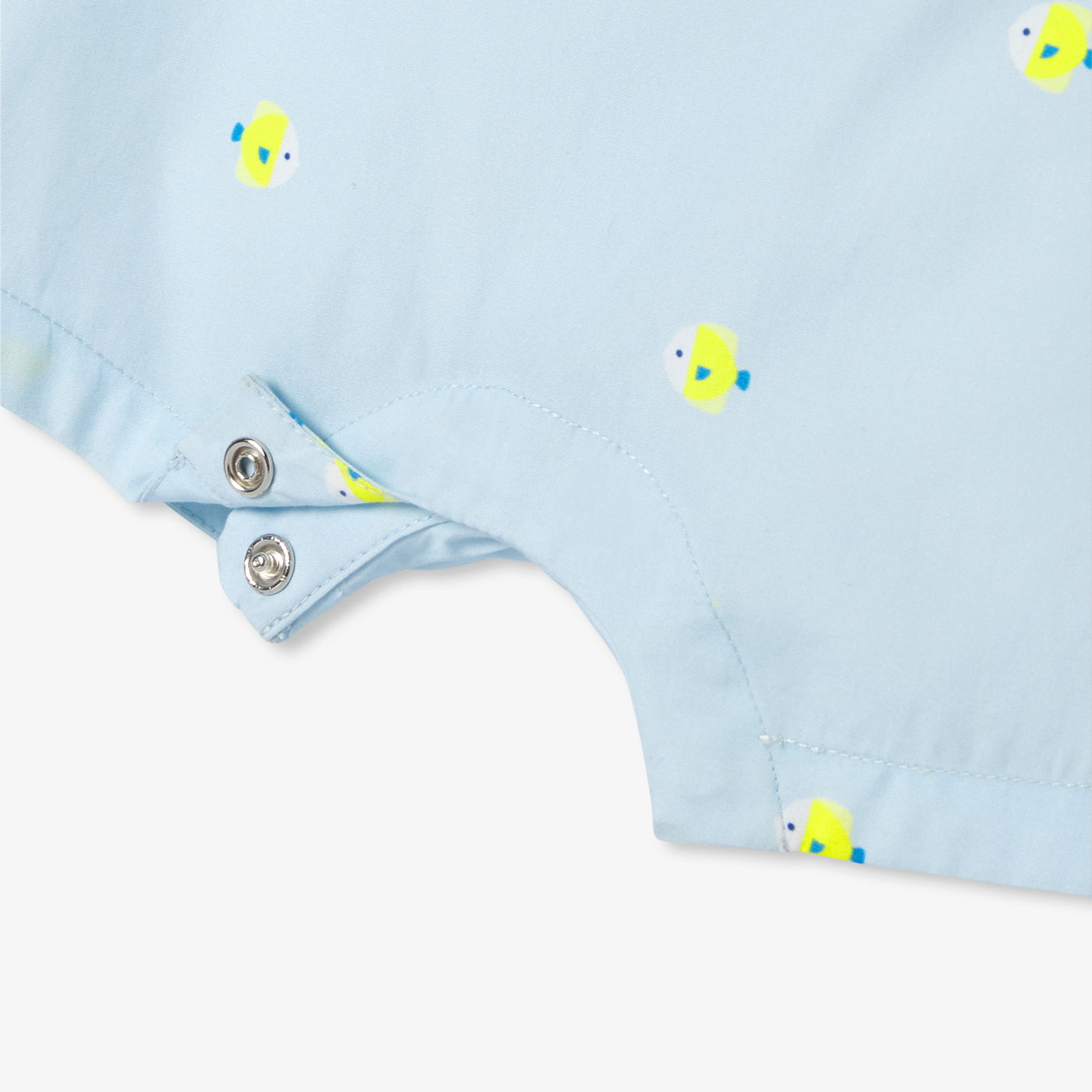 Baby boy poplin romper - bleu/multico