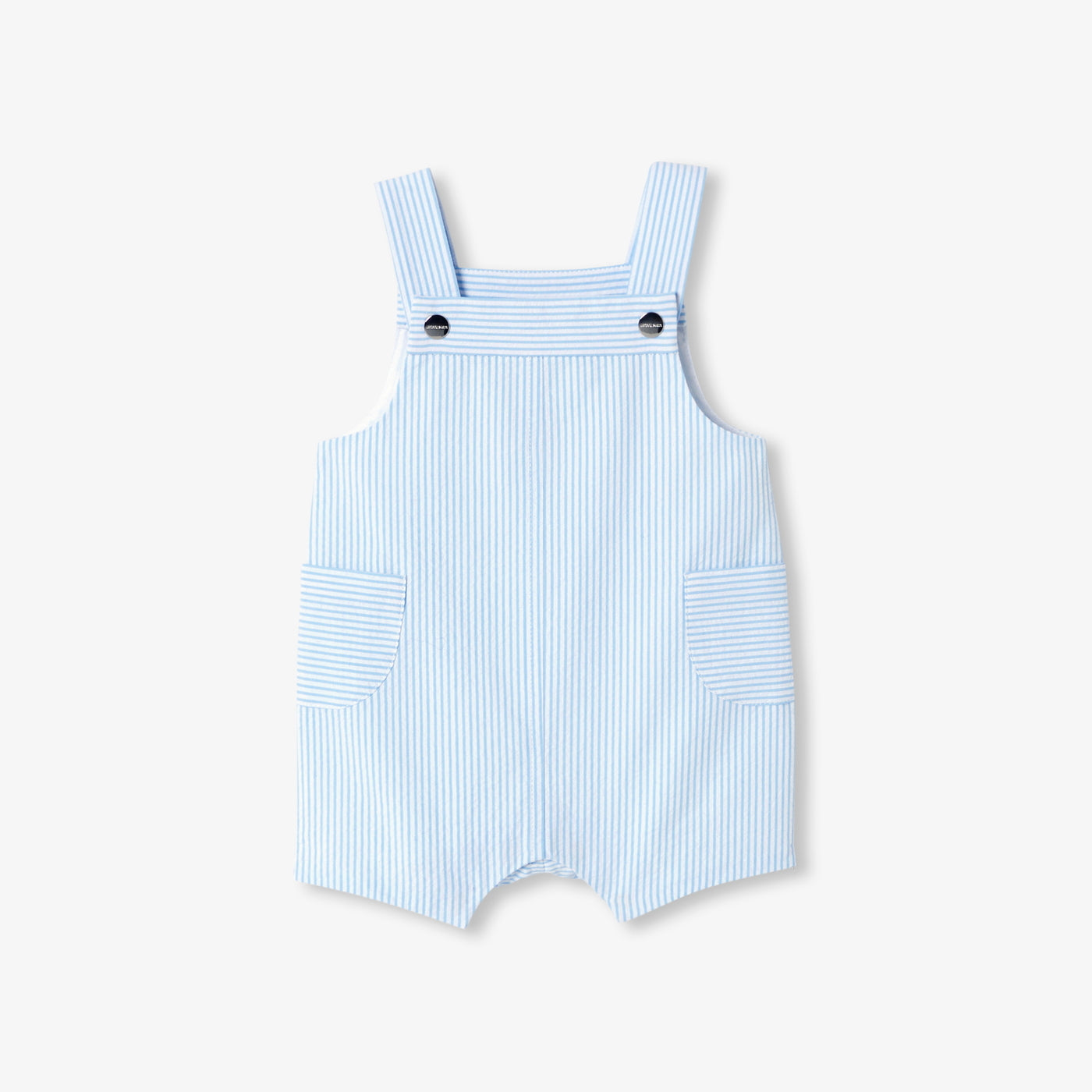 Baby seersucker dungarees - blanc/bleu