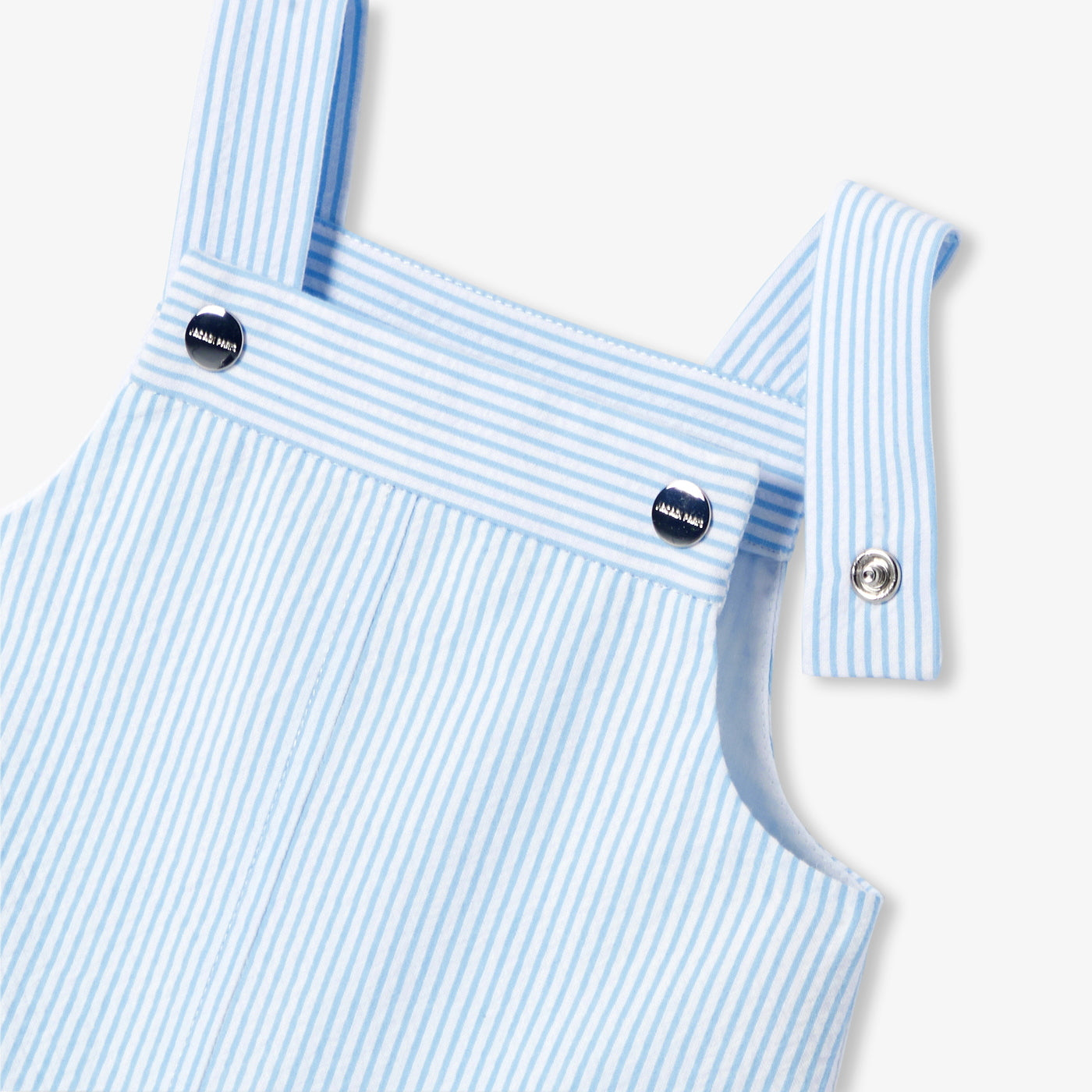 Baby seersucker dungarees - blanc/bleu