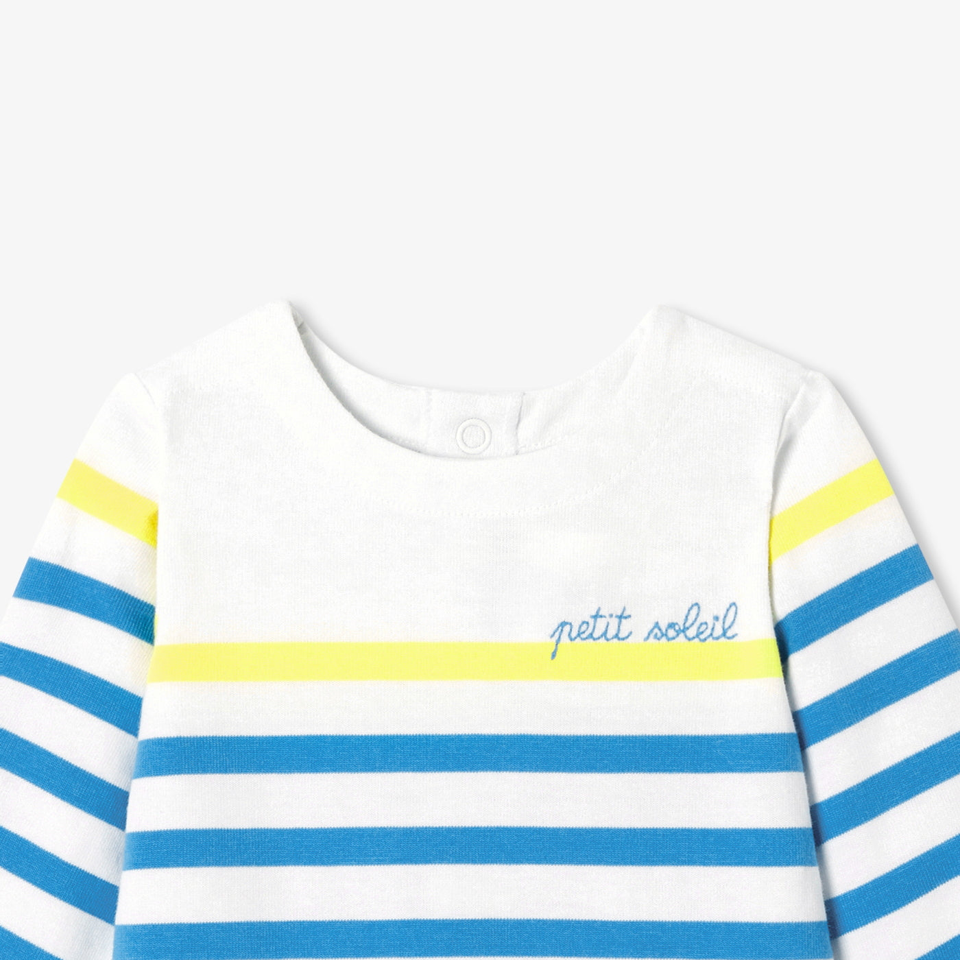 Baby boy striped jersey pyjamas - blanc/bleu