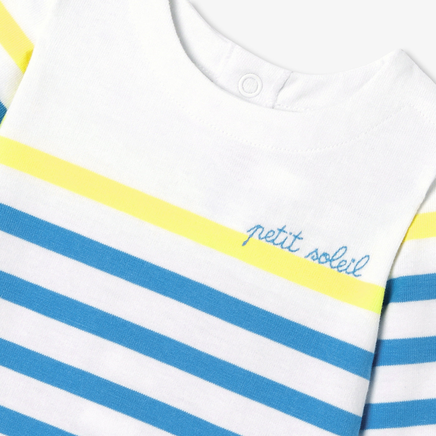 Baby boy striped jersey pyjamas - blanc/bleu