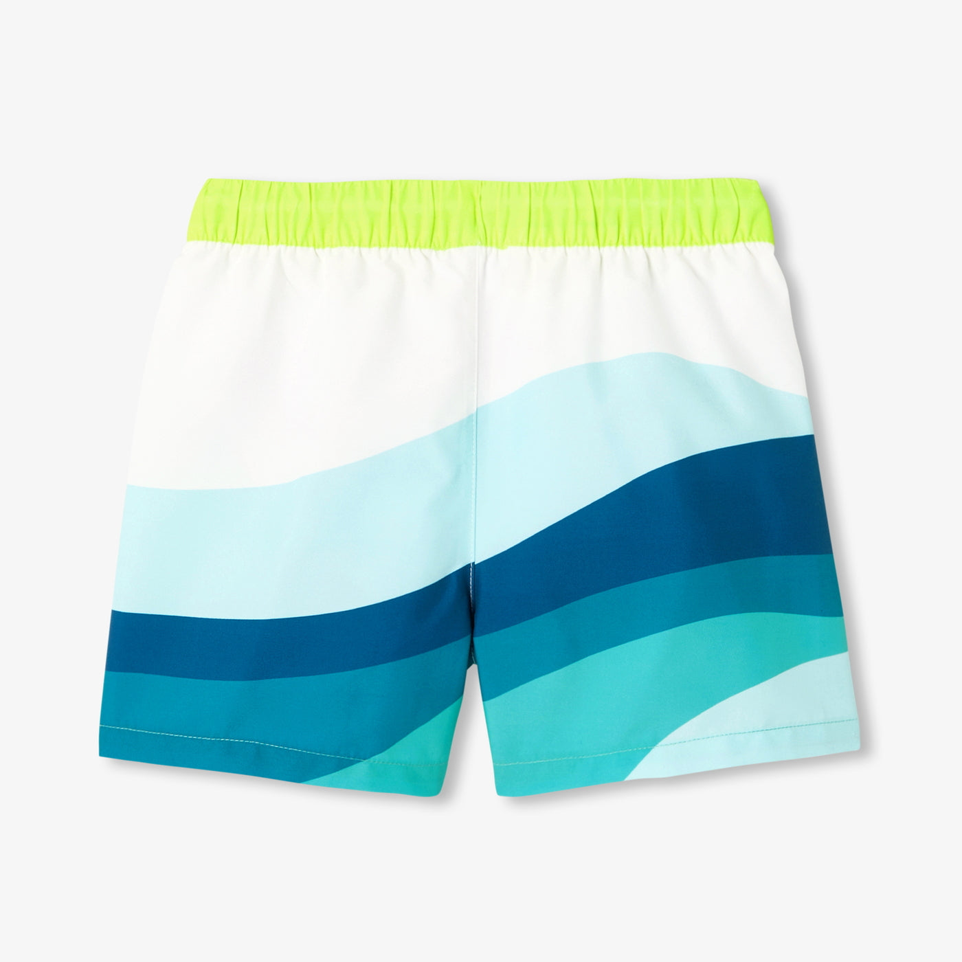 Boy wave pattern swim shorts - multico