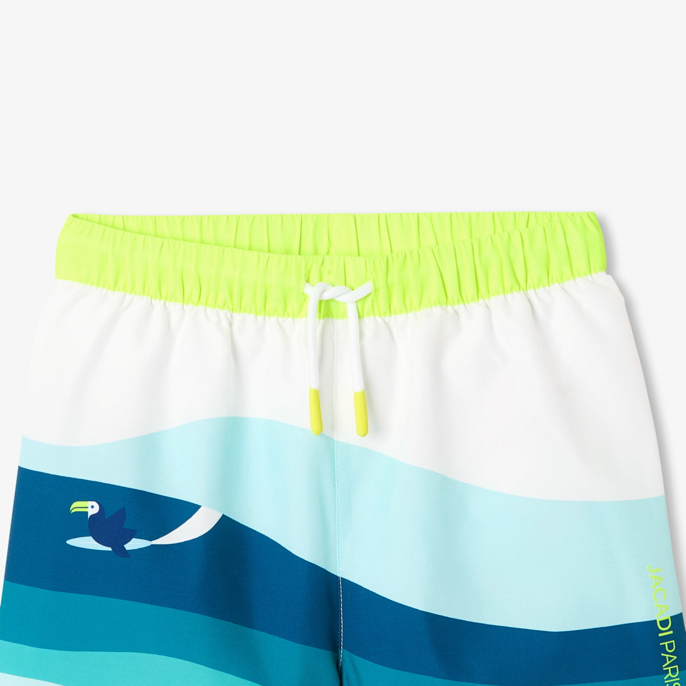 Boy wave pattern swim shorts - multico