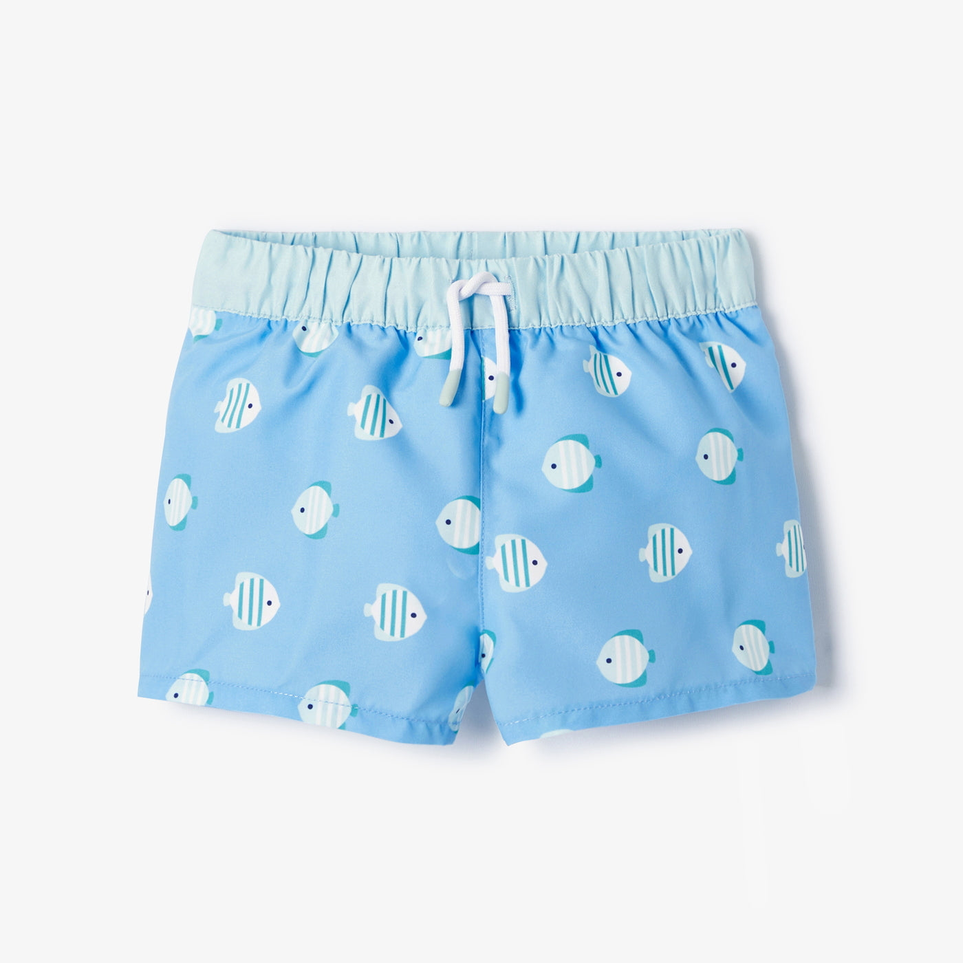 Baby swim shorts with fish pattern - bleu