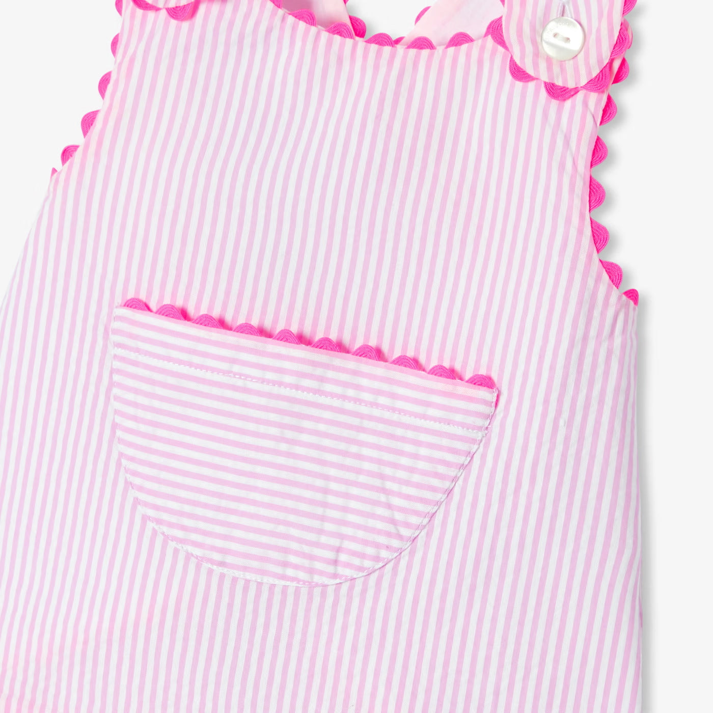 Baby girl striped cotton shorts set - blanc/rose