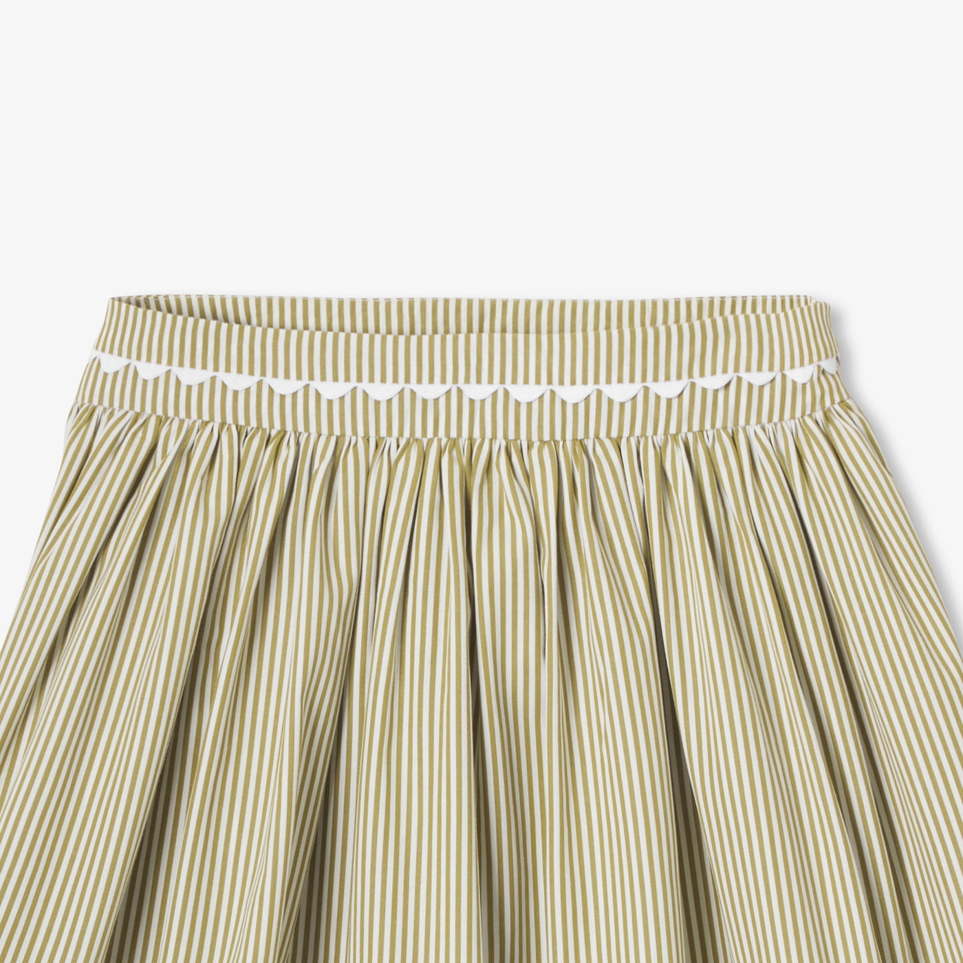 Girl striped poplin skirt - blanc/vert