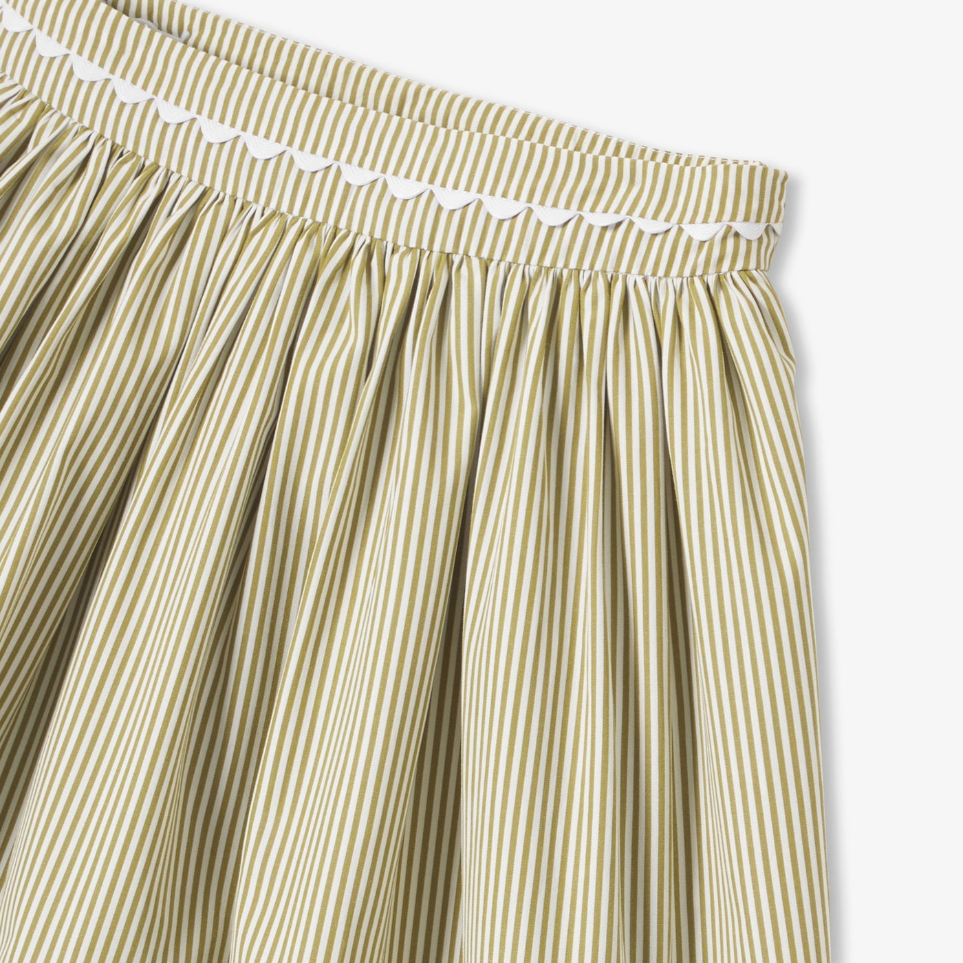 Girl striped poplin skirt - blanc/vert