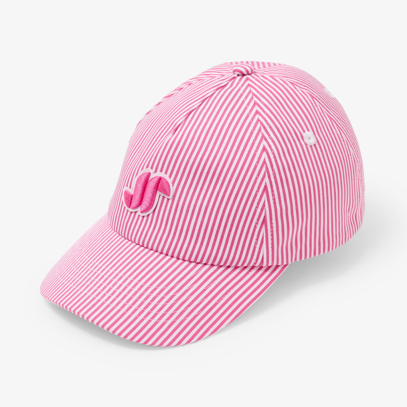 Children's striped cotton cap - pink/white