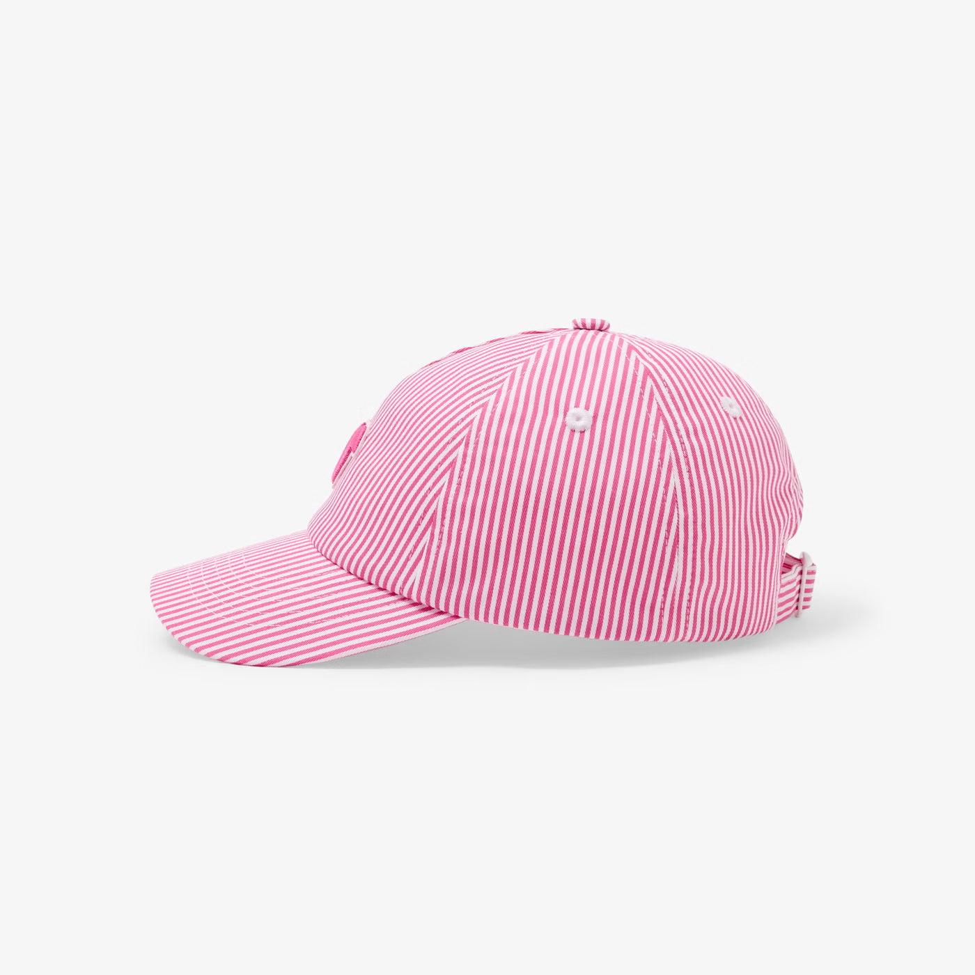 Children's striped cotton cap - pink/white
