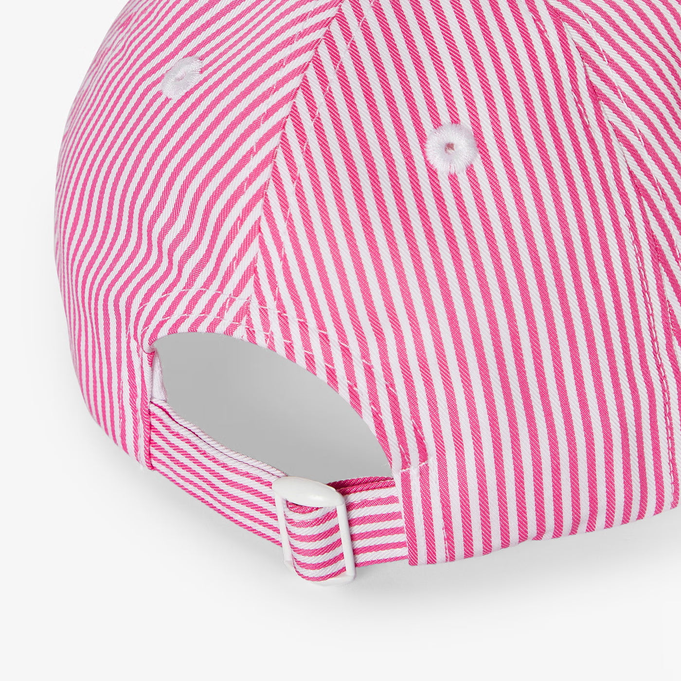 Children's striped cotton cap - pink/white