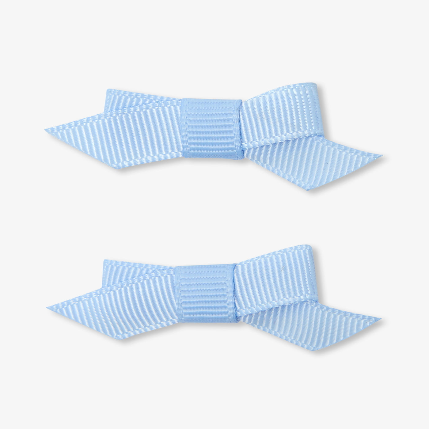 Baby girl crocodile clip duo with bow - bleu