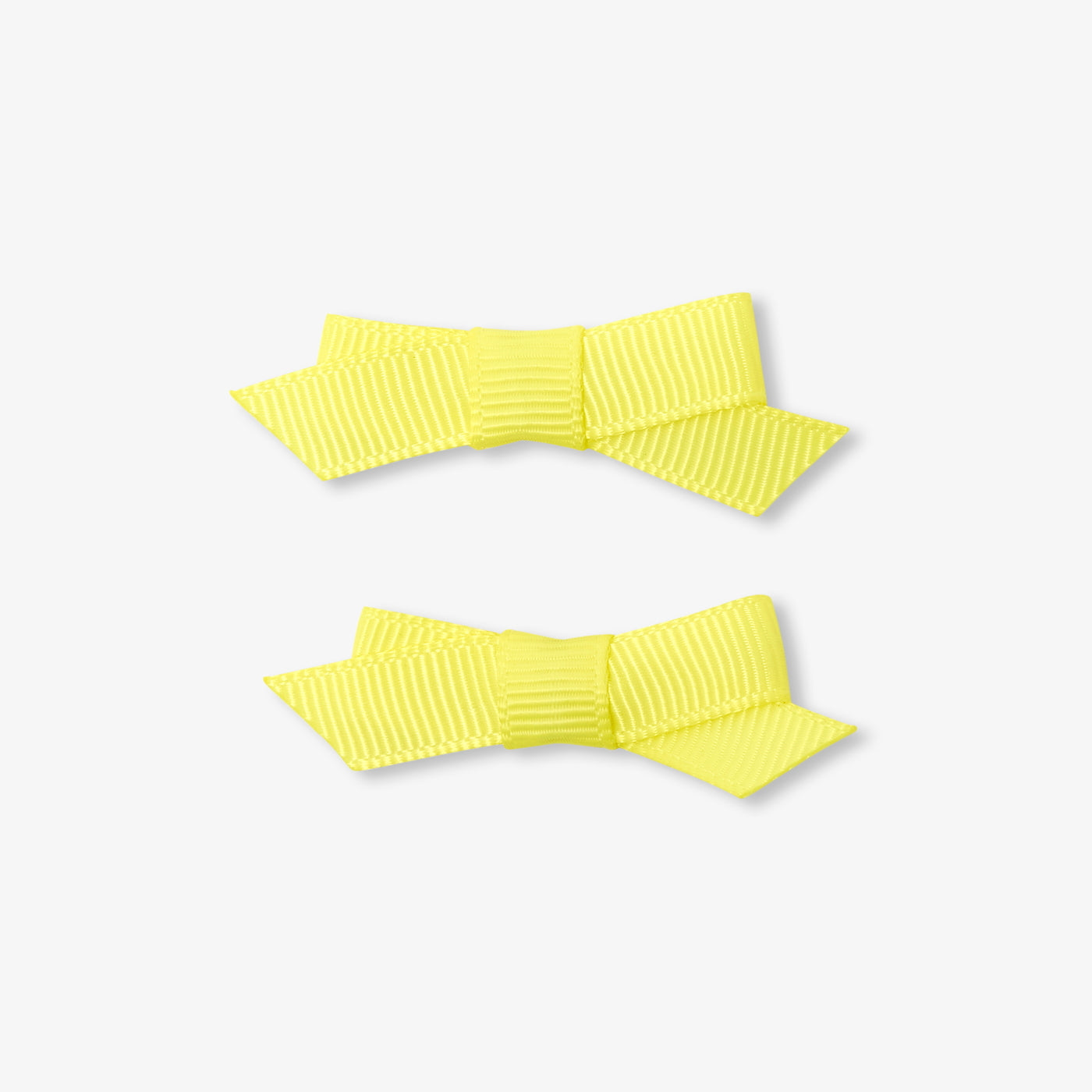 Baby girl crocodile clip duo with bow - jaune soleil